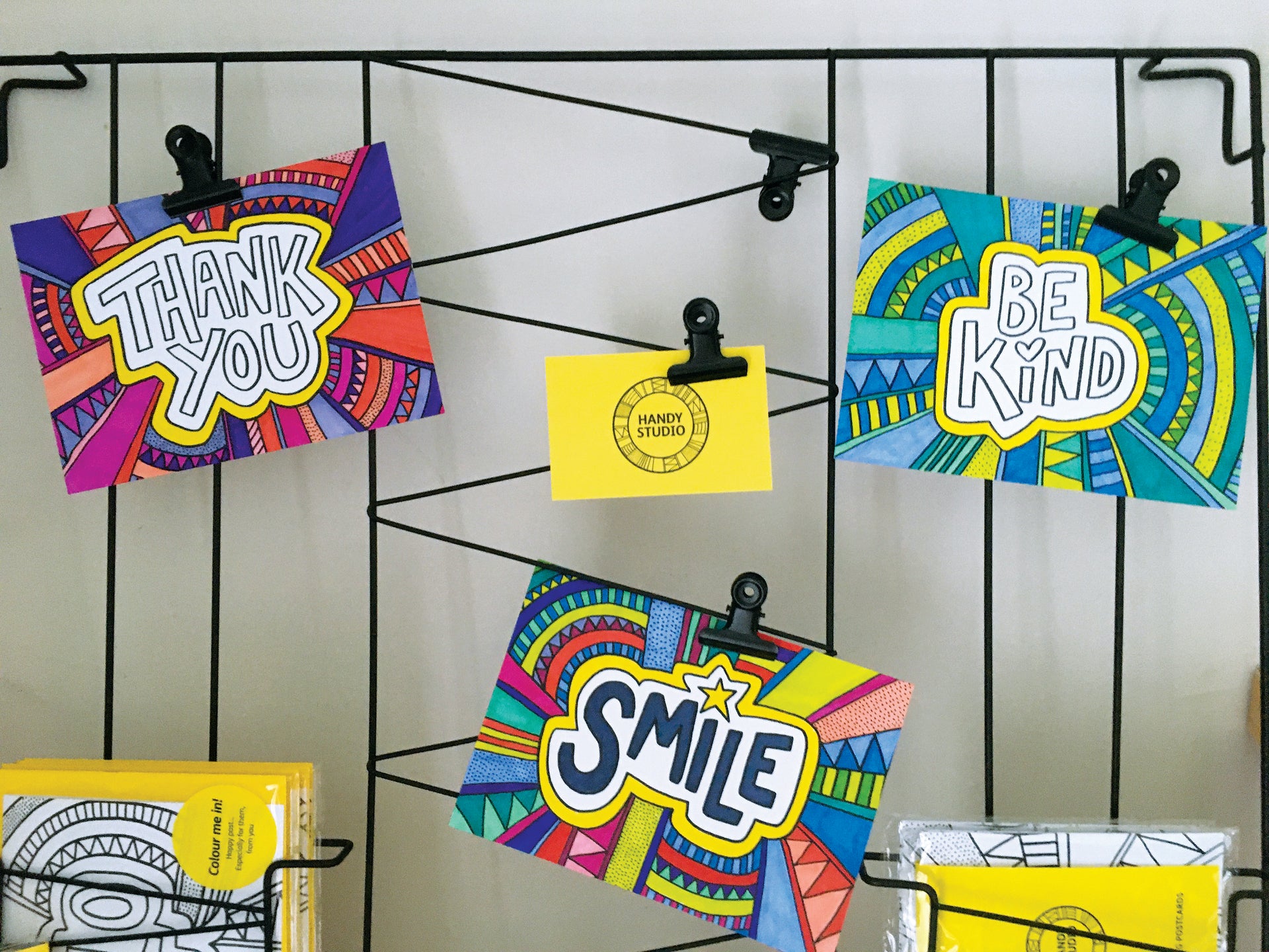 Load video: Handy Studio UK Colouring Smile Postcardd