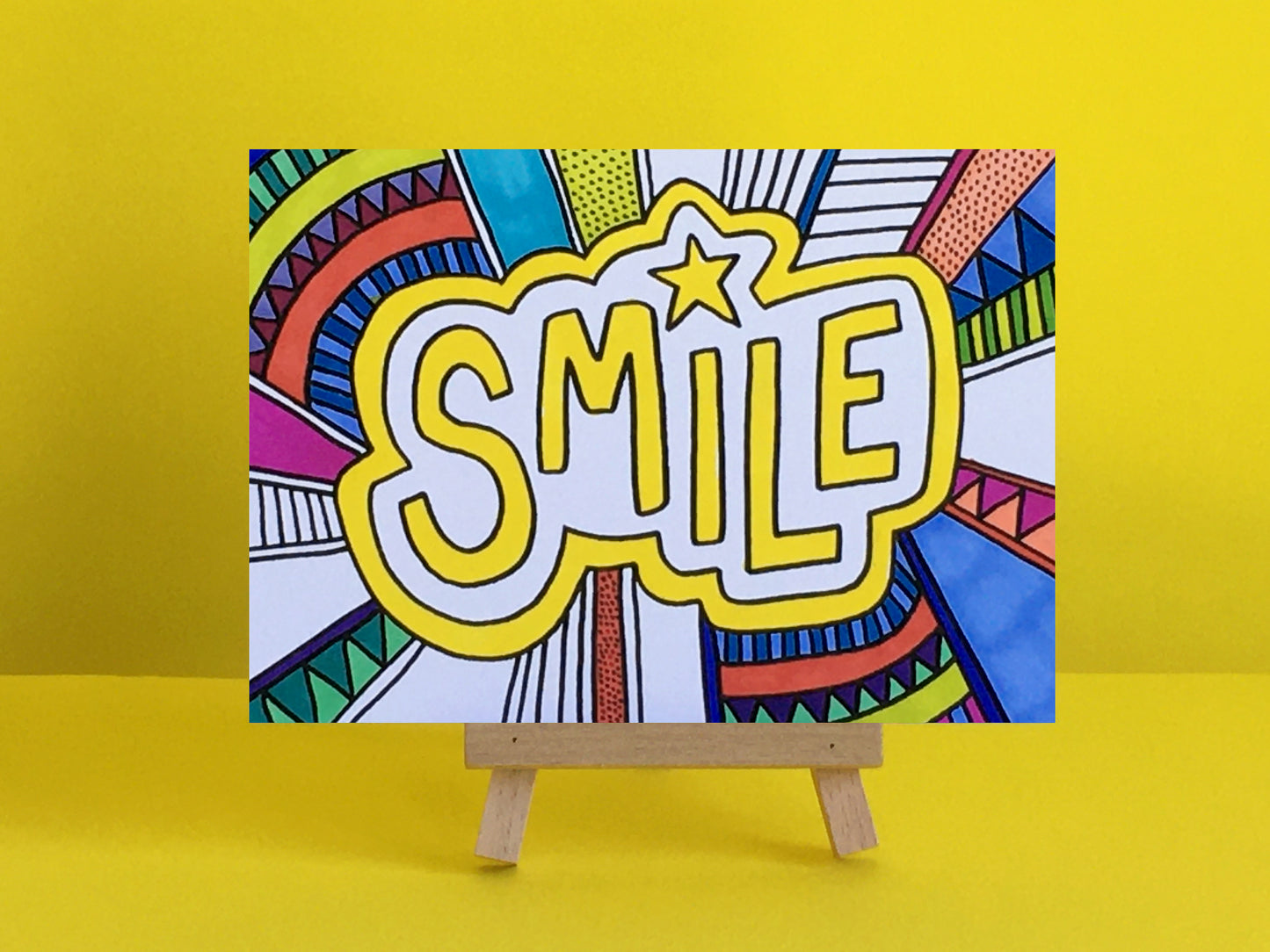 SMILE – Colouring In Greeting Card