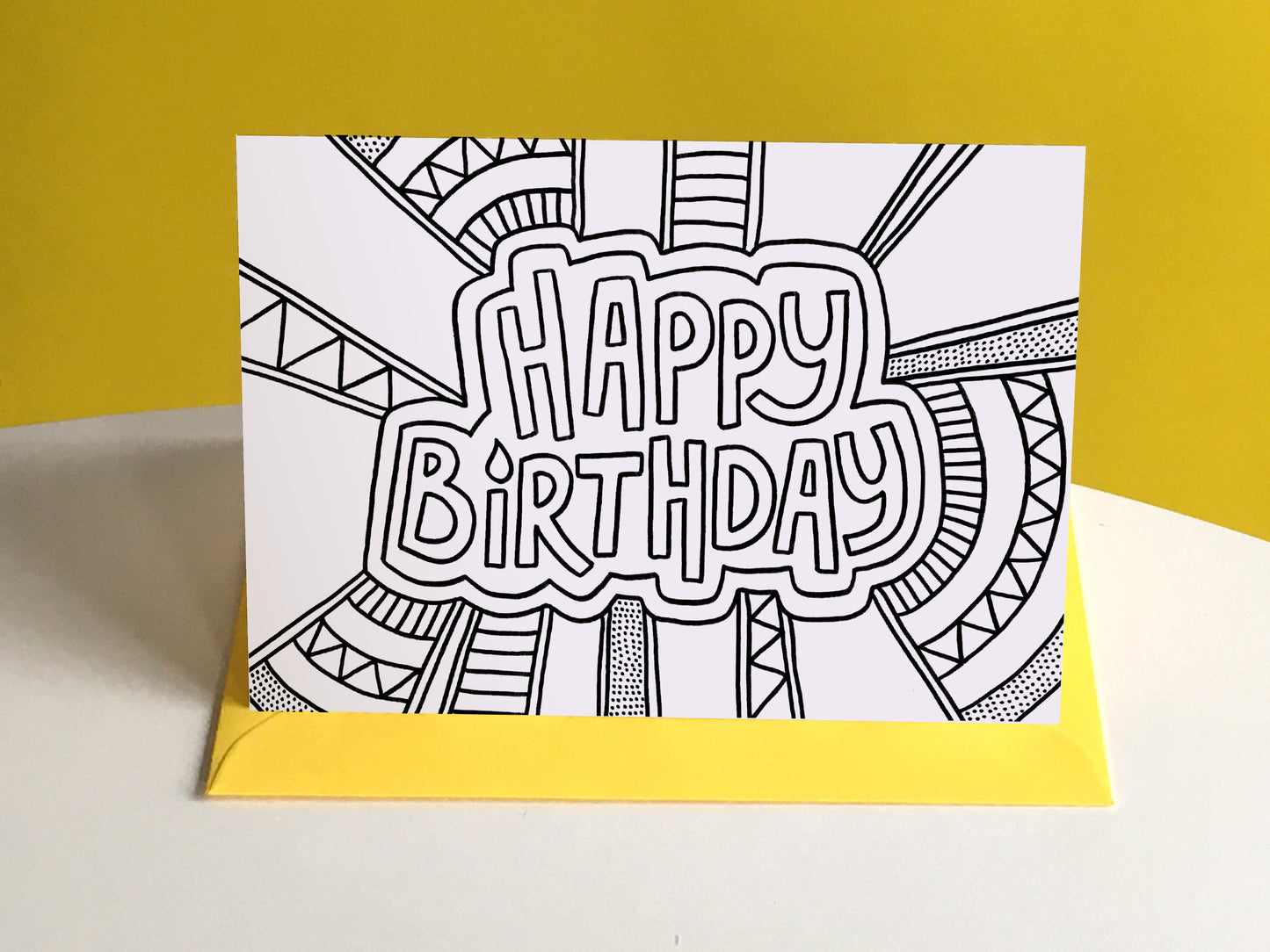 HAPPY BIRTHDAY – Colouring In Greeting Card