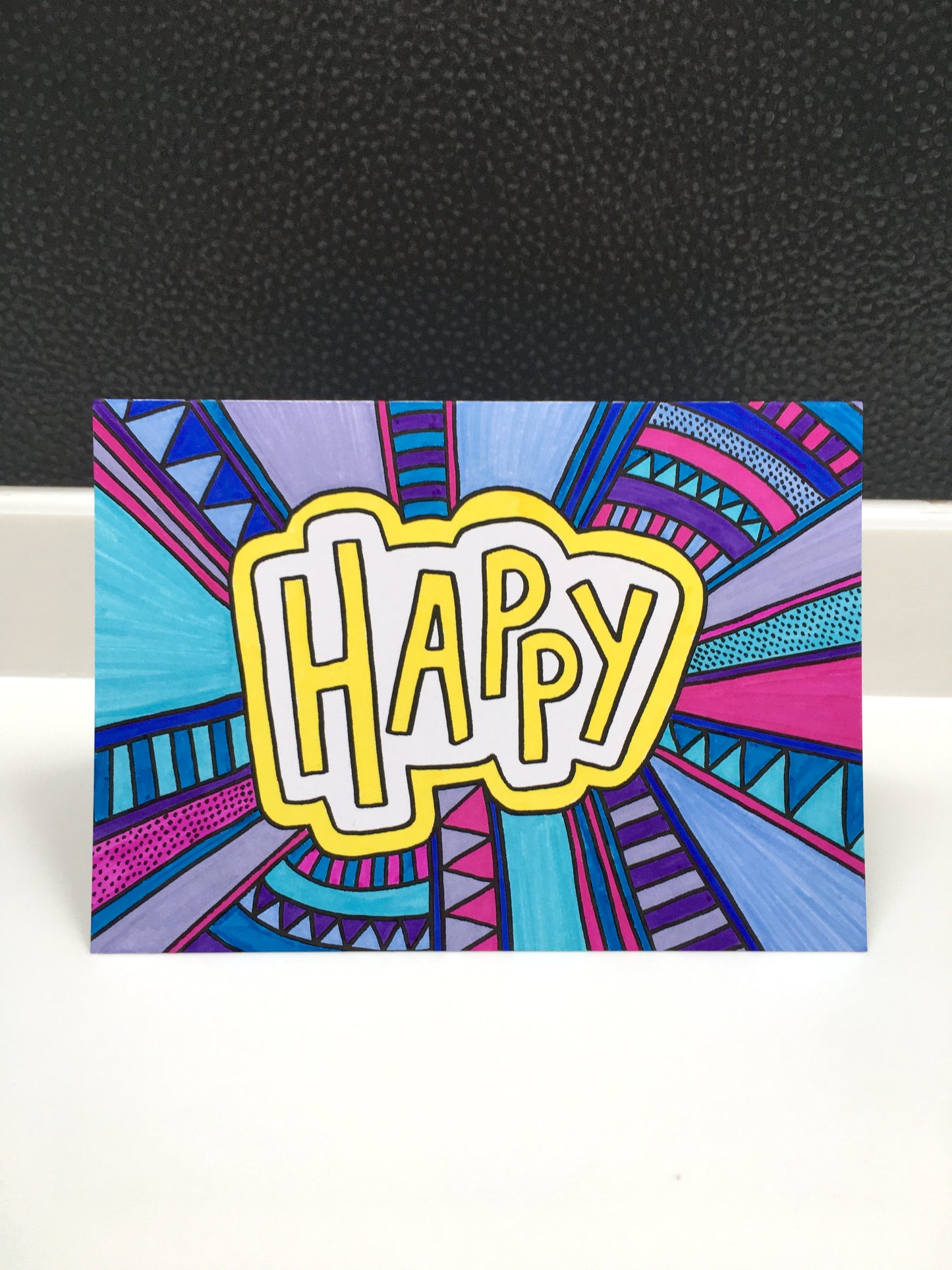 HAPPY – Colouring In Greeting Card