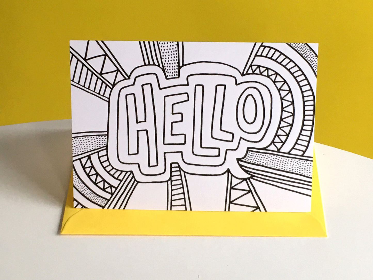 HELLO – Colouring In Greeting Card