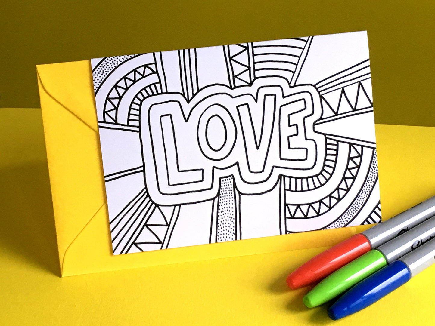 LOVE – Colouring In Greeting Card