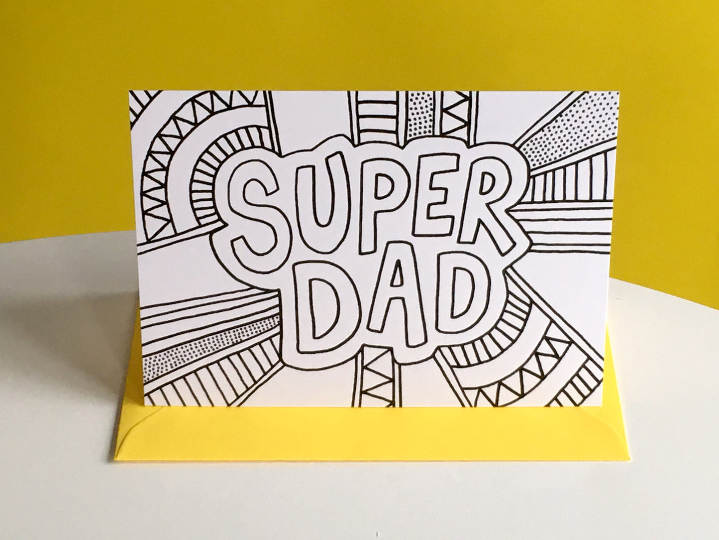 SUPER DAD – Colouring In Greeting Card