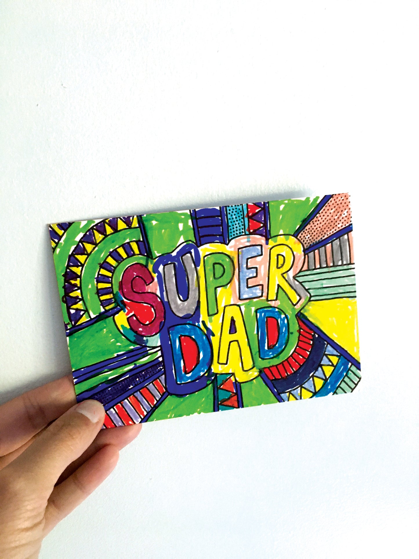 SUPER DAD – Colouring In Greeting Card