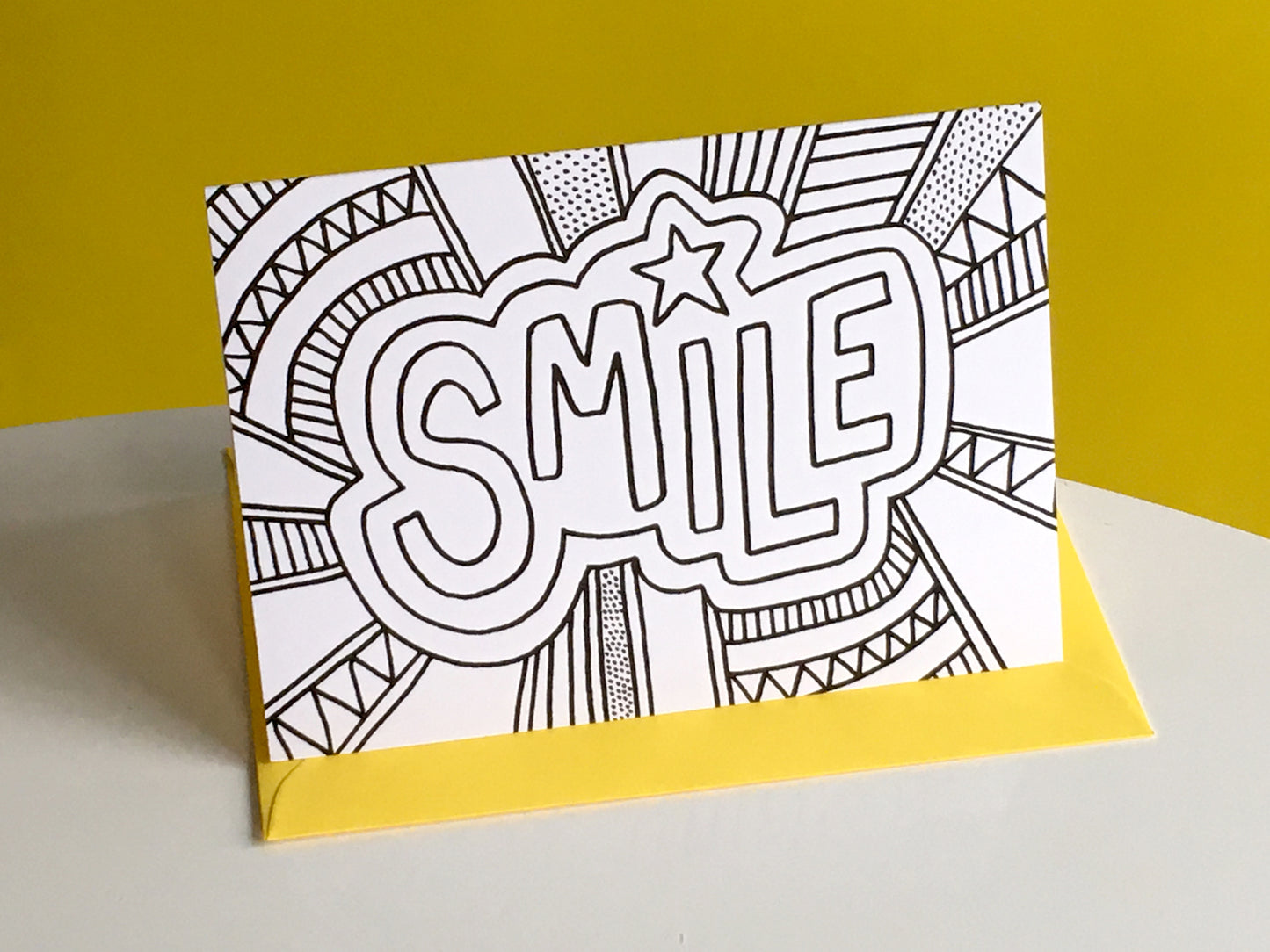 SMILE – Colouring In Greeting Card