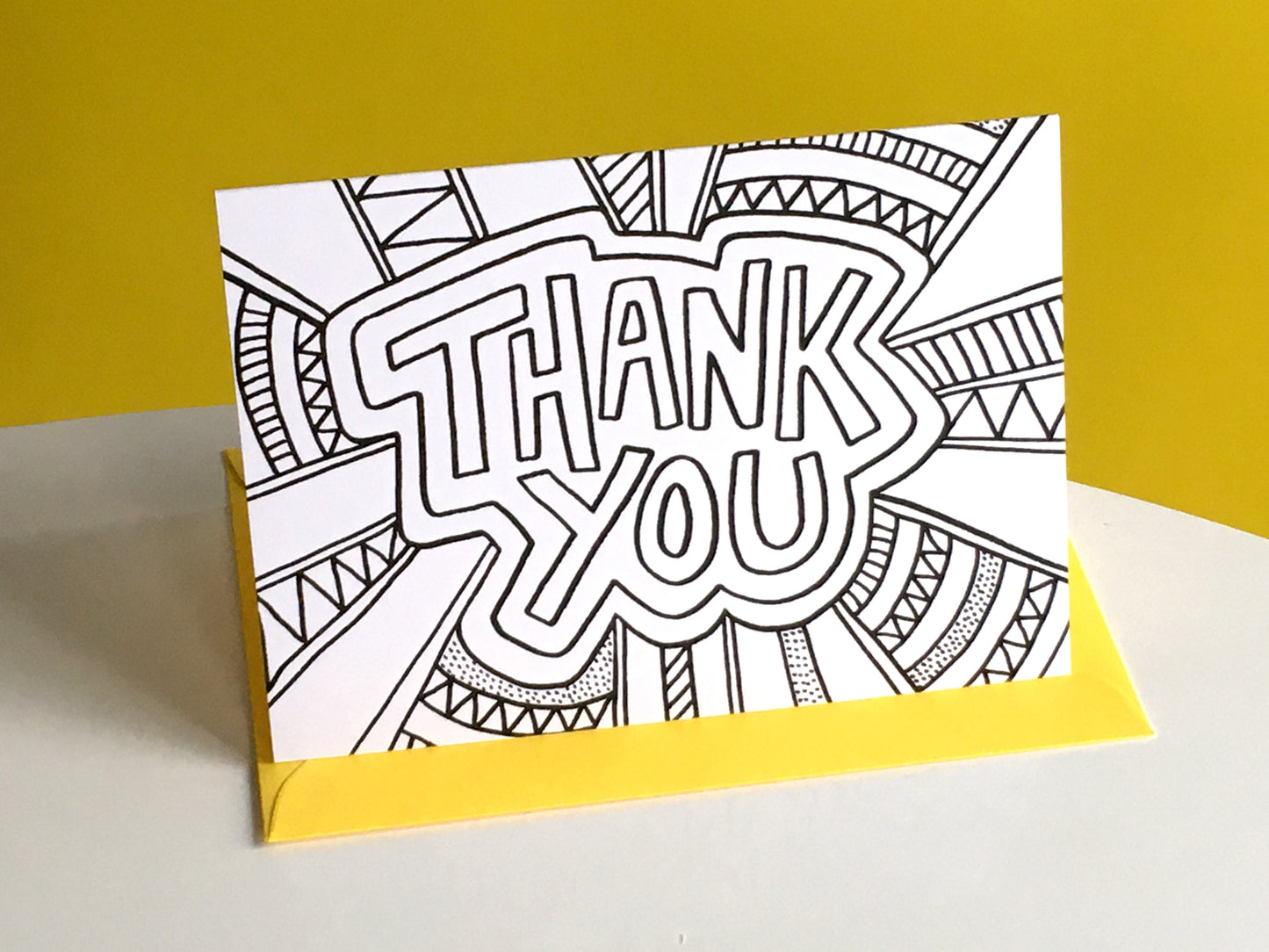 THANK YOU – Colouring In Greeting Card