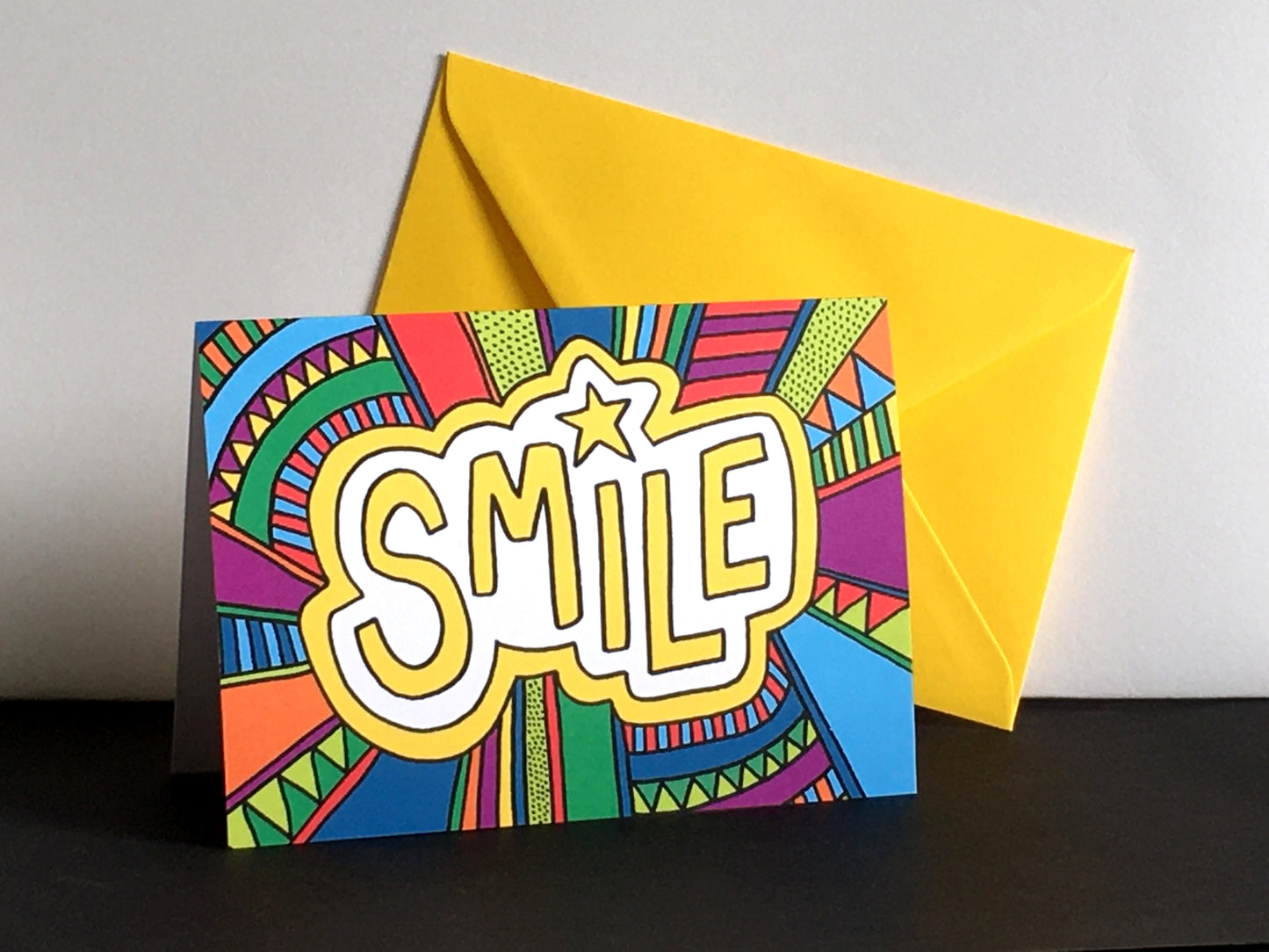 SMILE – Colourful Greeting Card