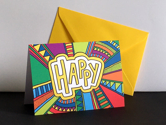 HAPPY – Colourful Greeting Card