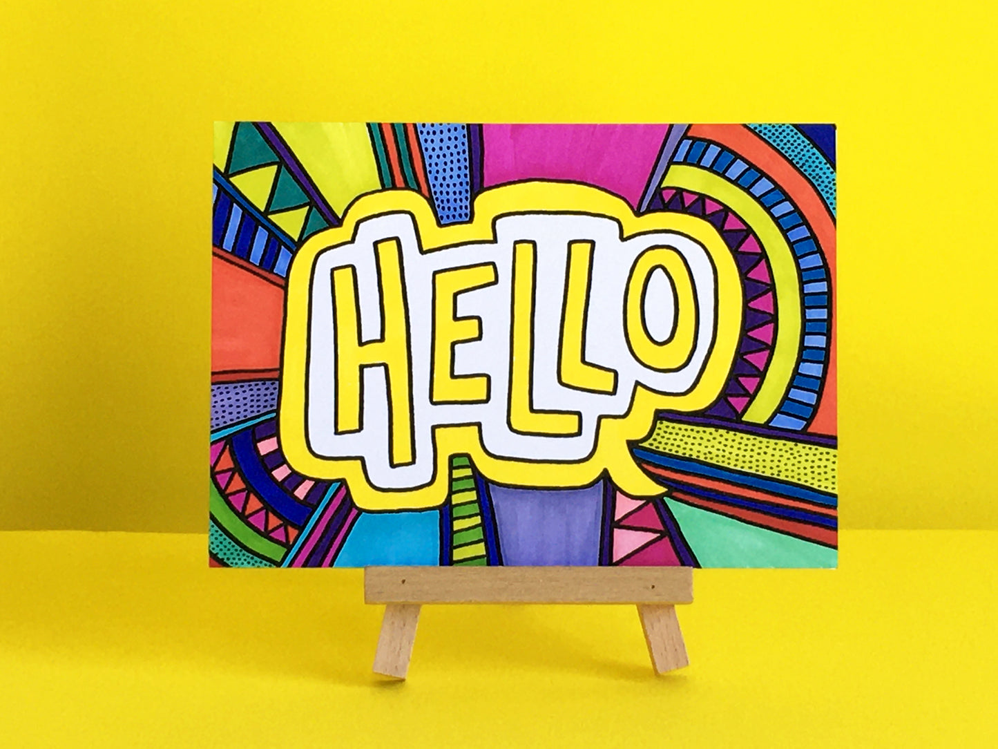 HELLO – Colouring In Greeting Card