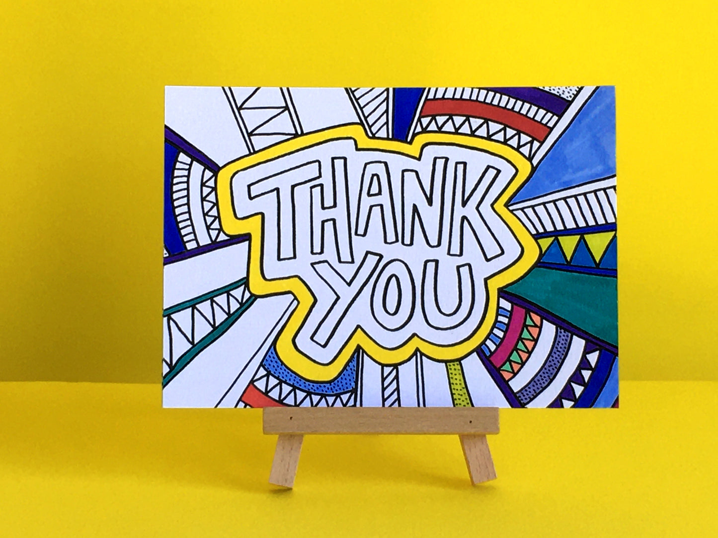 THANK YOU – Colouring In Greeting Card