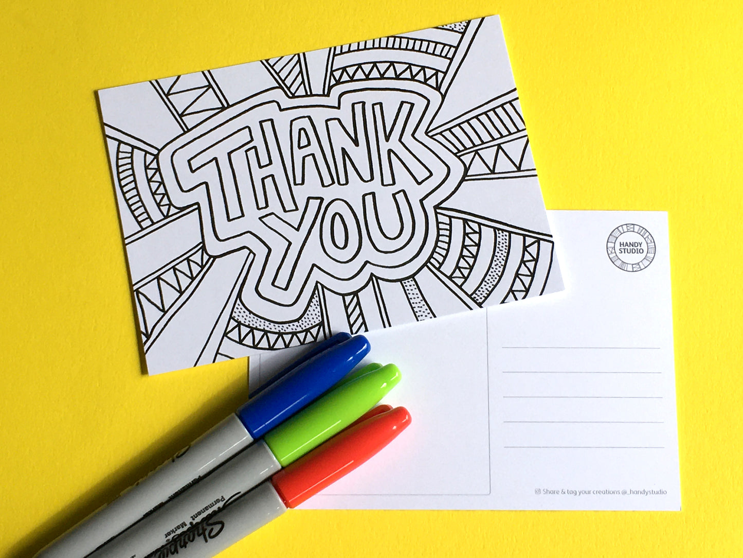 THANK YOU PACK – Colouring In Postcard Pack