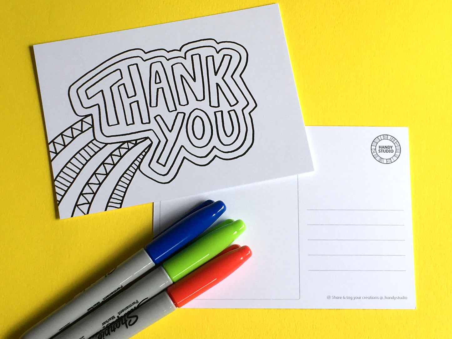 THANK YOU PACK – Colouring In Postcard Pack