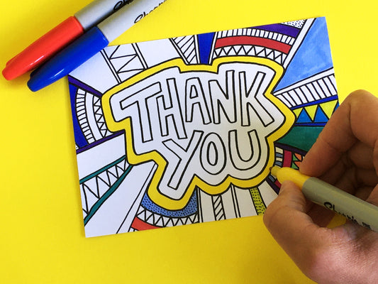 THANK YOU PACK – Colouring In Postcard Pack